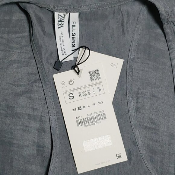 NWT ZARA Gray fill sens scoop neck round hem tank top - Picture 12 of 15